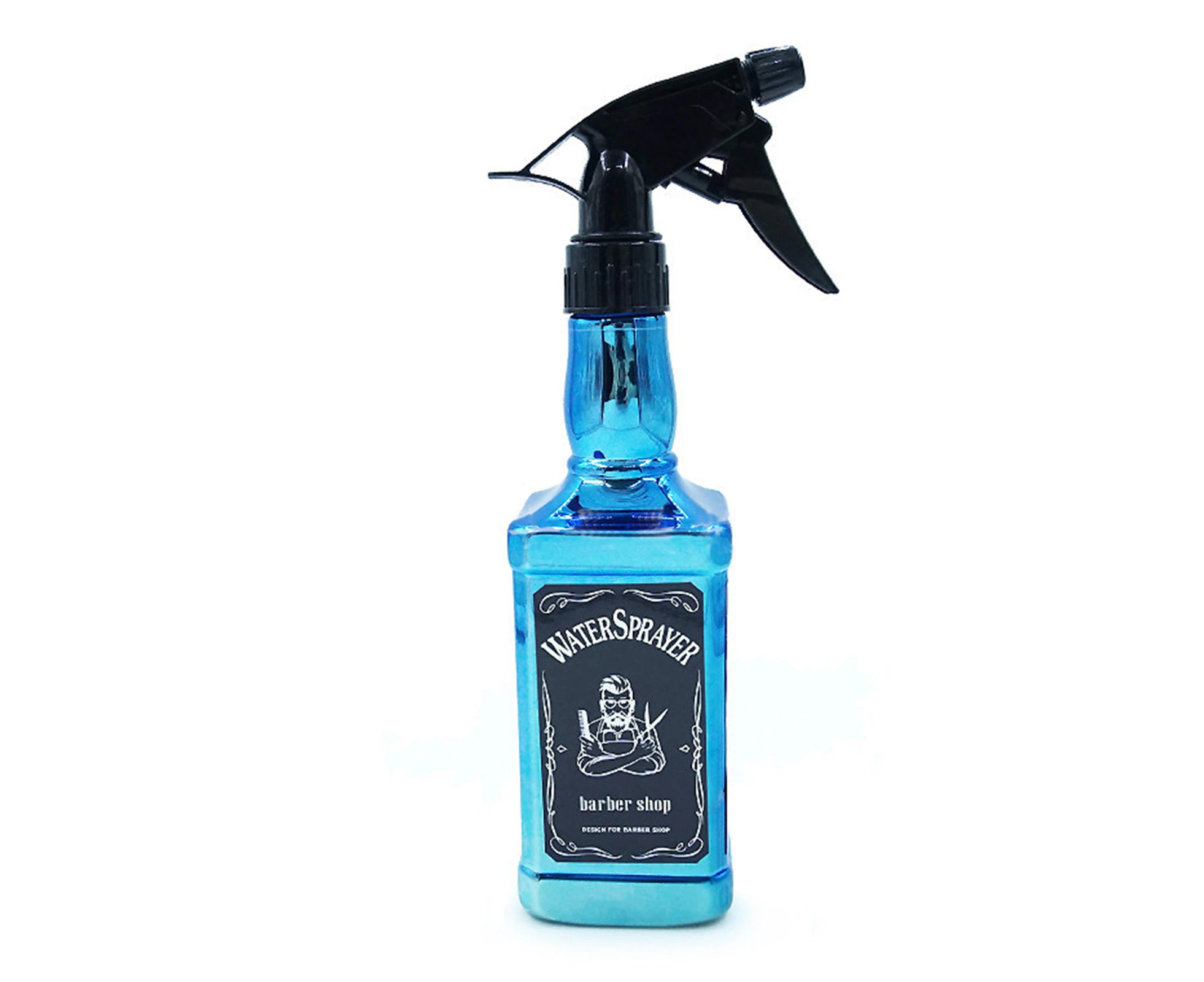 500ml Continuous Spray Bottle Electroplate Professional Fine Mist Meticulous Retro Beauty Accessory PET Barber Shop Water Sprayer for Women-Blue