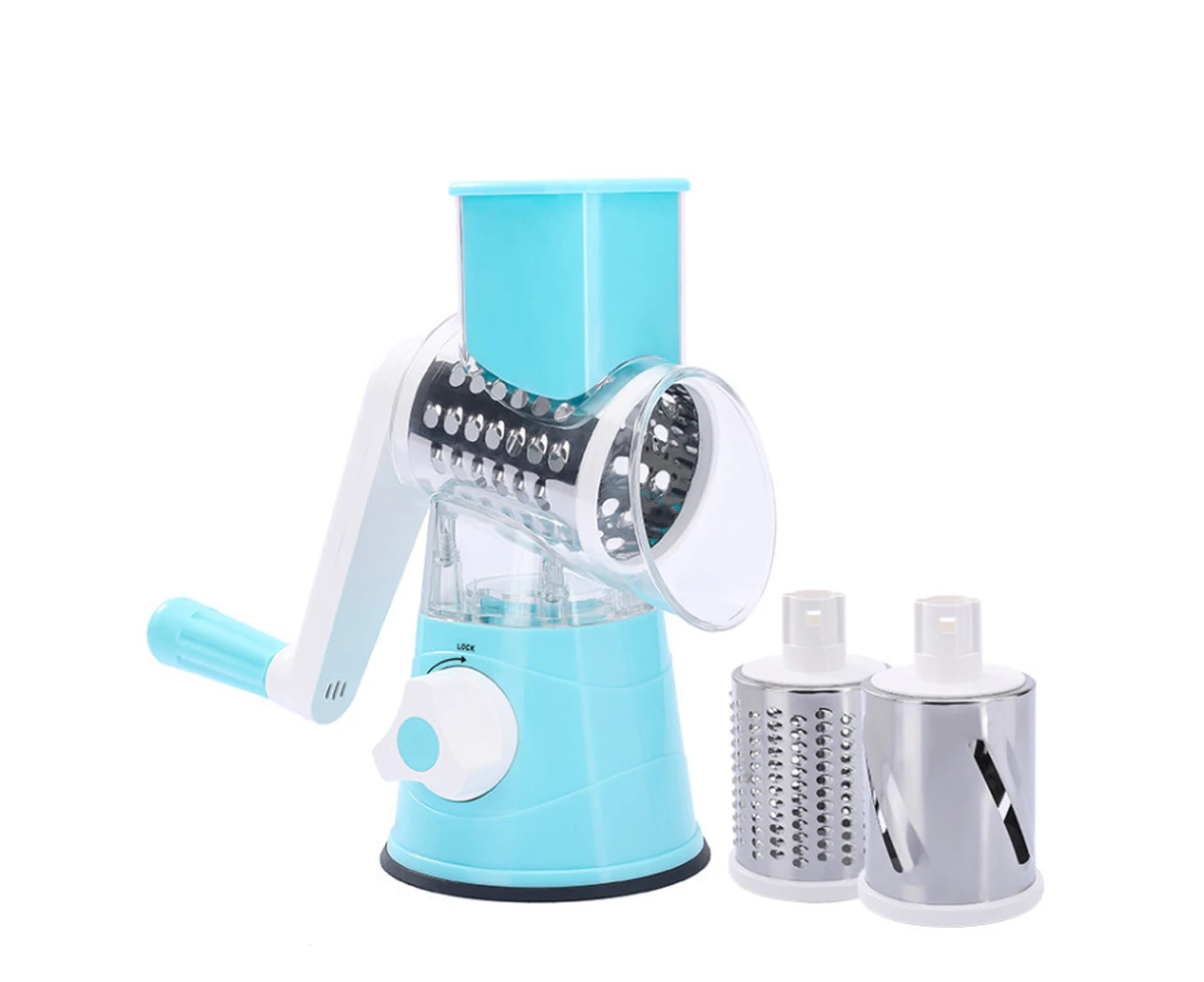 Rotary Cheese Grater Slicer - Round Mandoline Drum Slicer Manual Vegetable Slicer with a Stainless