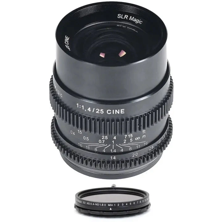 SLR Magic CINE Bundle 25mm F/1.4 Lens & 52mm Variable ND II Sony E Mount Filter