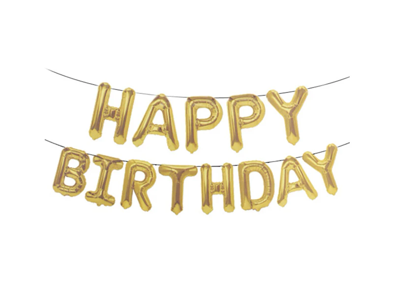 16inch Happy Birthday Letter Aluminum Foil Balloons Decoration Party Supplies Golden