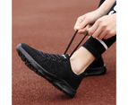 Casual Women Lace-up Sports Running Shoes Anti Skid Breathable Mesh Sneakers-Black