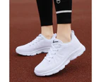 Casual Women Lace-up Sports Running Shoes Anti Skid Breathable Mesh Sneakers-Black