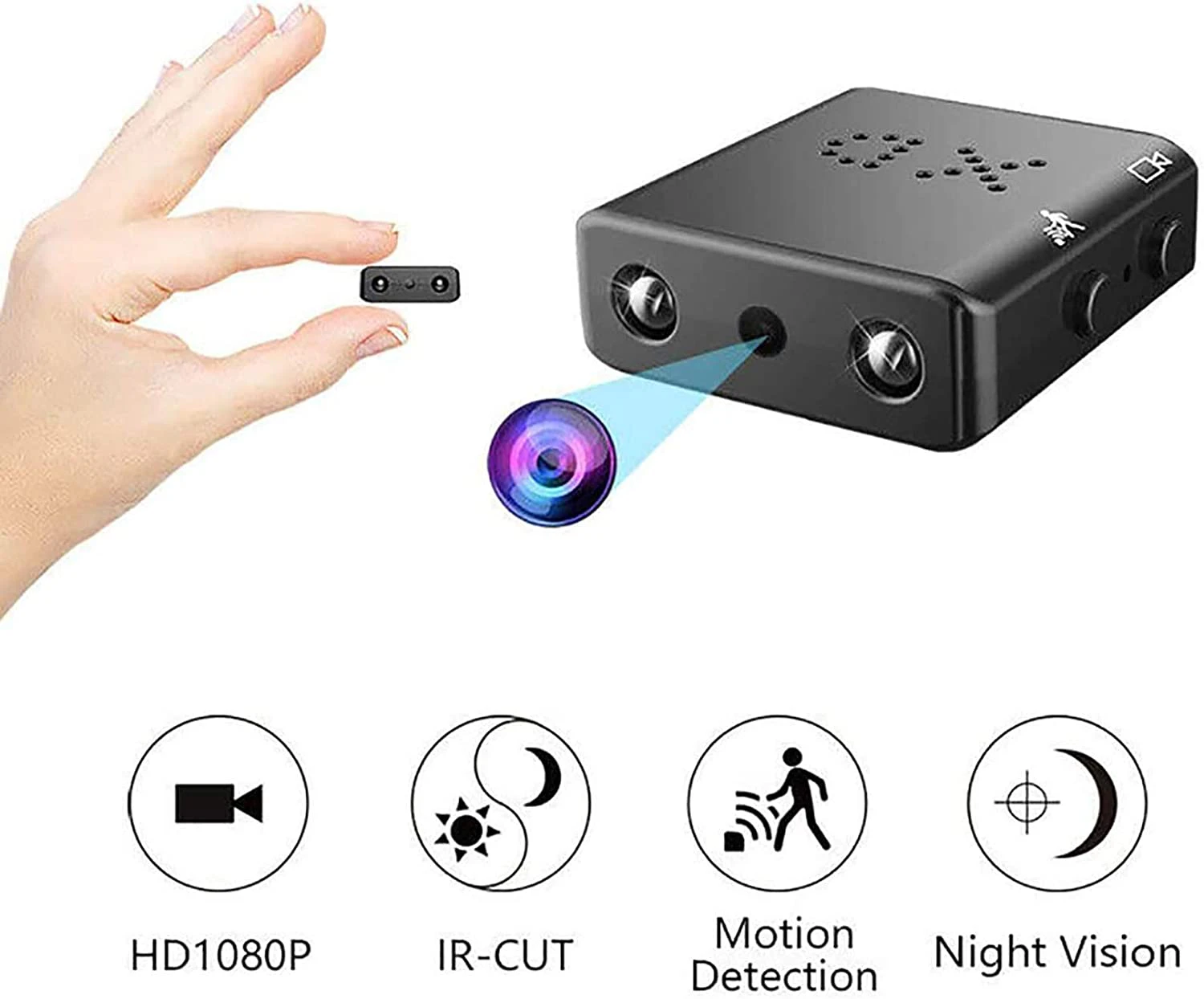 1080P mini camera infrared night vision audio video recorder motion detection loop surveillance camera system