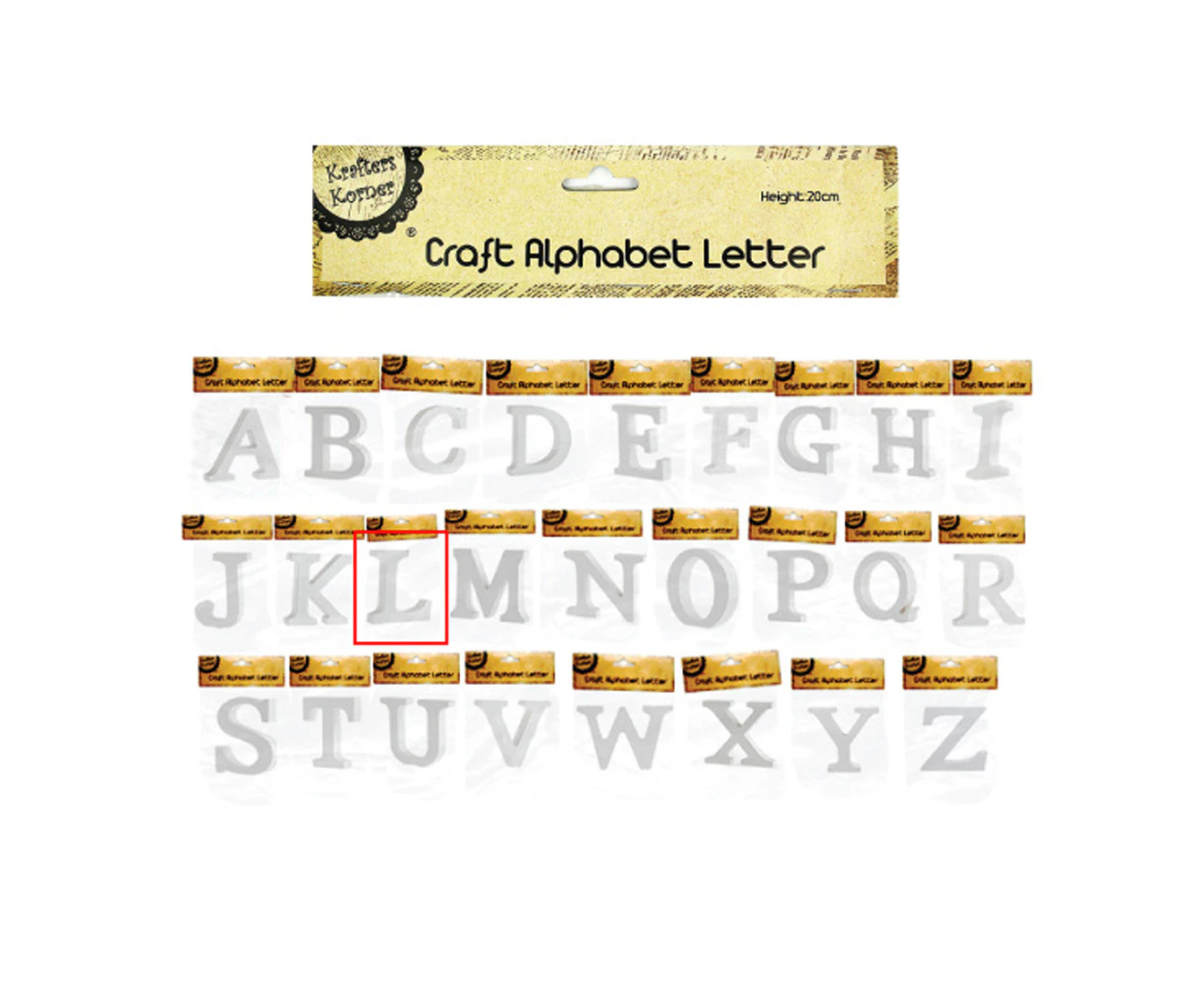 [2PK] Krafters Korner Craft Alphabet Letter L, White MDF Letters, Sturdy Material, Allow You To Spell Words, Perfect For Decorating In Your Preferred Style