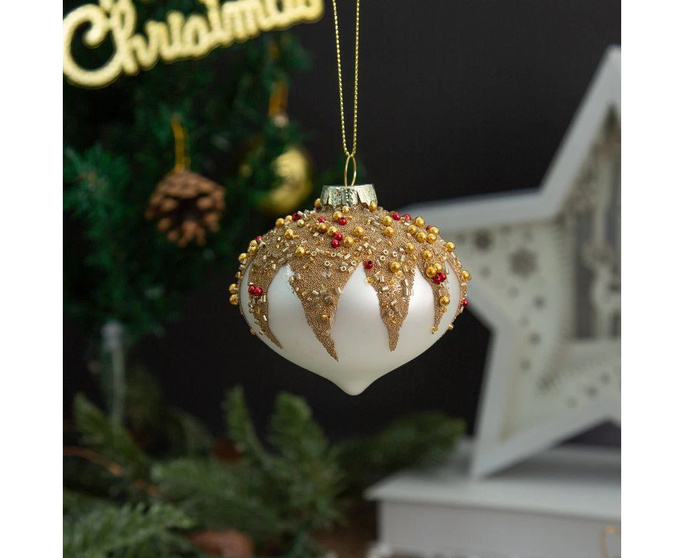 Glass Ball Ornament Gold3 8cm Festivals Decoration Happy Christmas