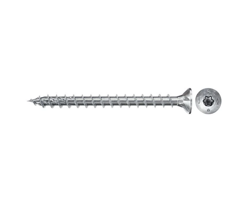 fischer 200 x Chipboard Screws Power-Fast II 6.0 x 50 Countersunk Head with Inner Star TX Fully Threaded Galvanised Blue Passivated (Item No. 670453)