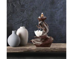 Buddha ceramic Backflow Incense Burner Holder Smoke Waterfall Decor with 20 Cone