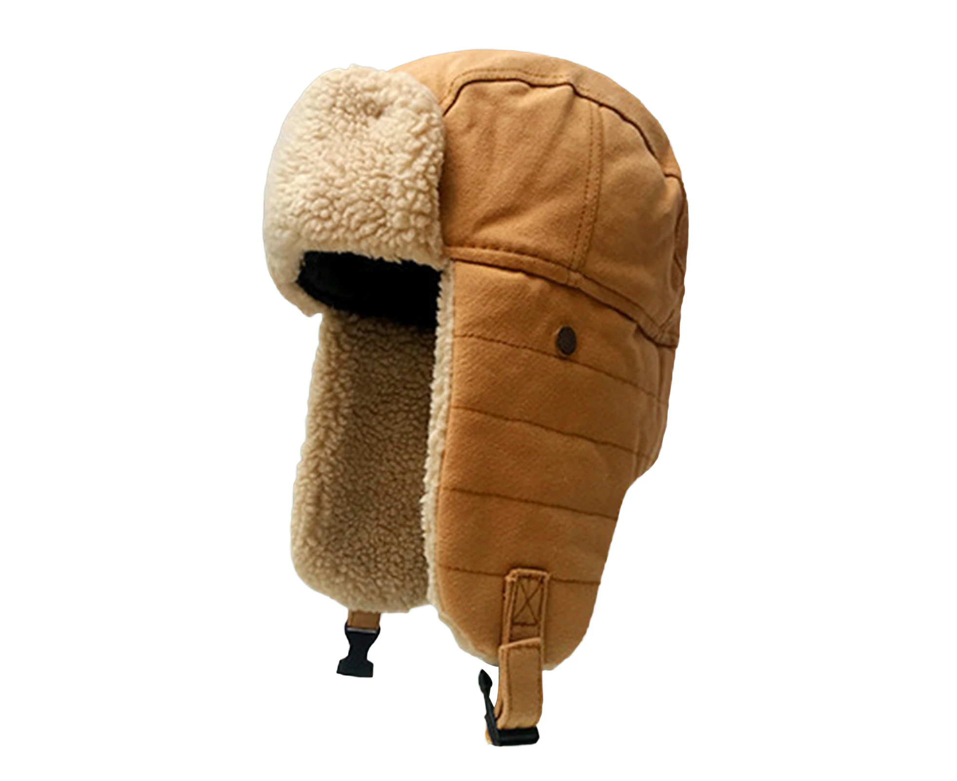 Men Women Winter Cycling Skiing Snow Windproof Warm Bomber Hat Soft Earflap Cap Khaki