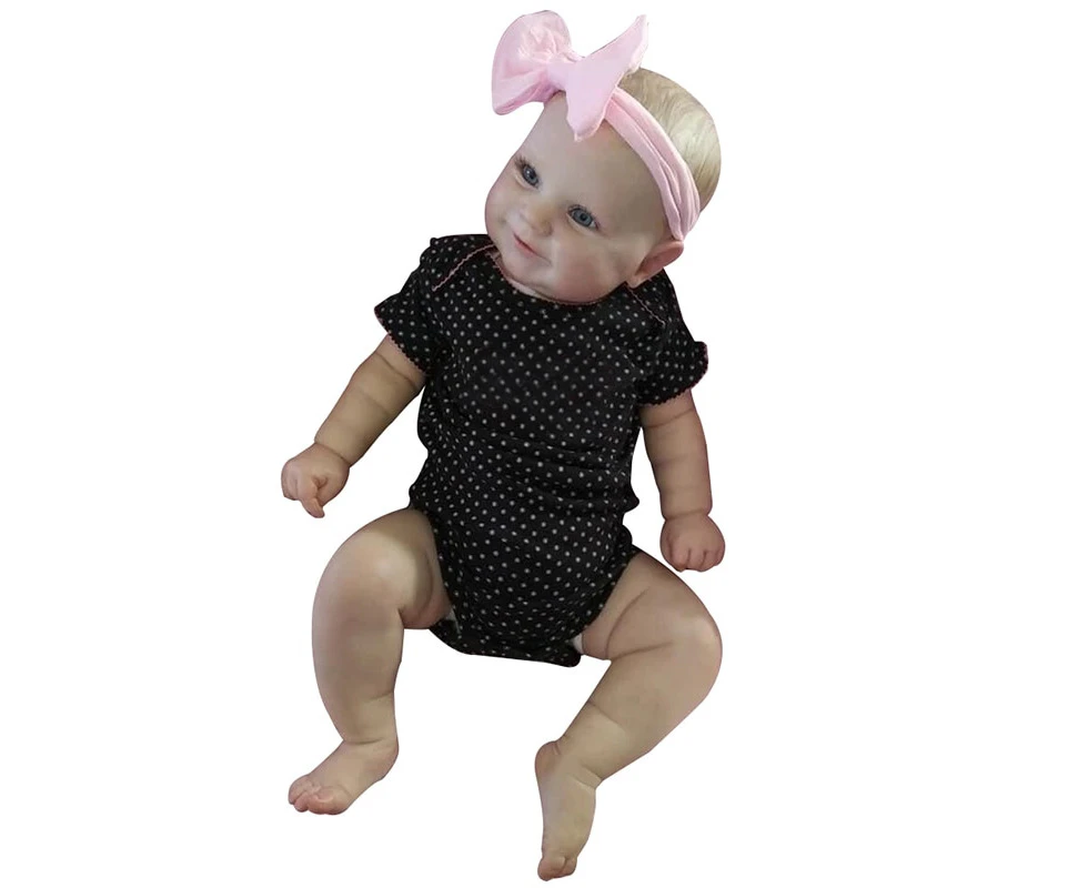 50/60CM Two Options Reborn Baby Doll Toddler Real Soft Touch Maddie with Hand-Drawing Hair High Quality Handmade Doll