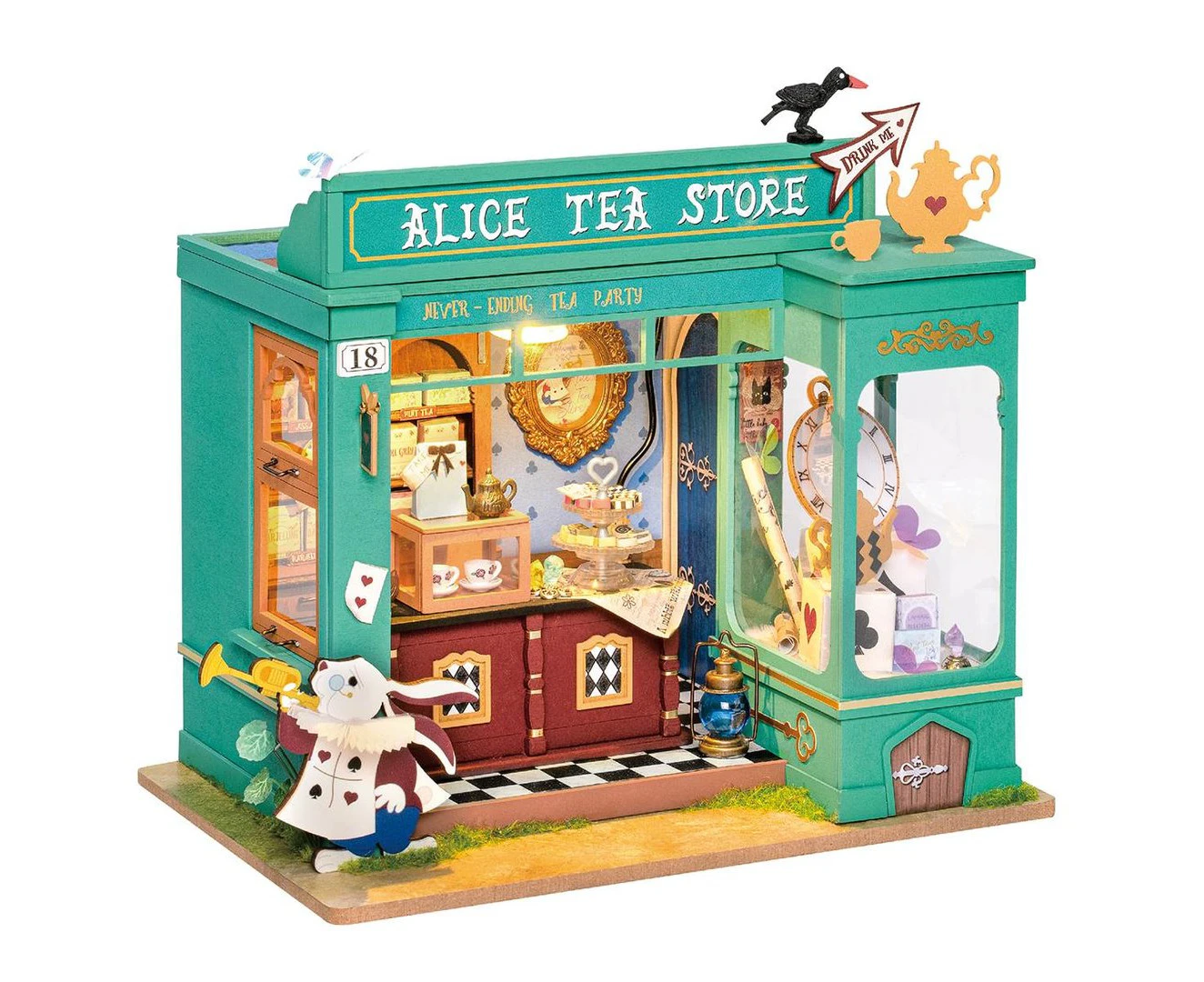 Robotime Rolife Alice's Tea Store DIY Miniature House Kit DG156