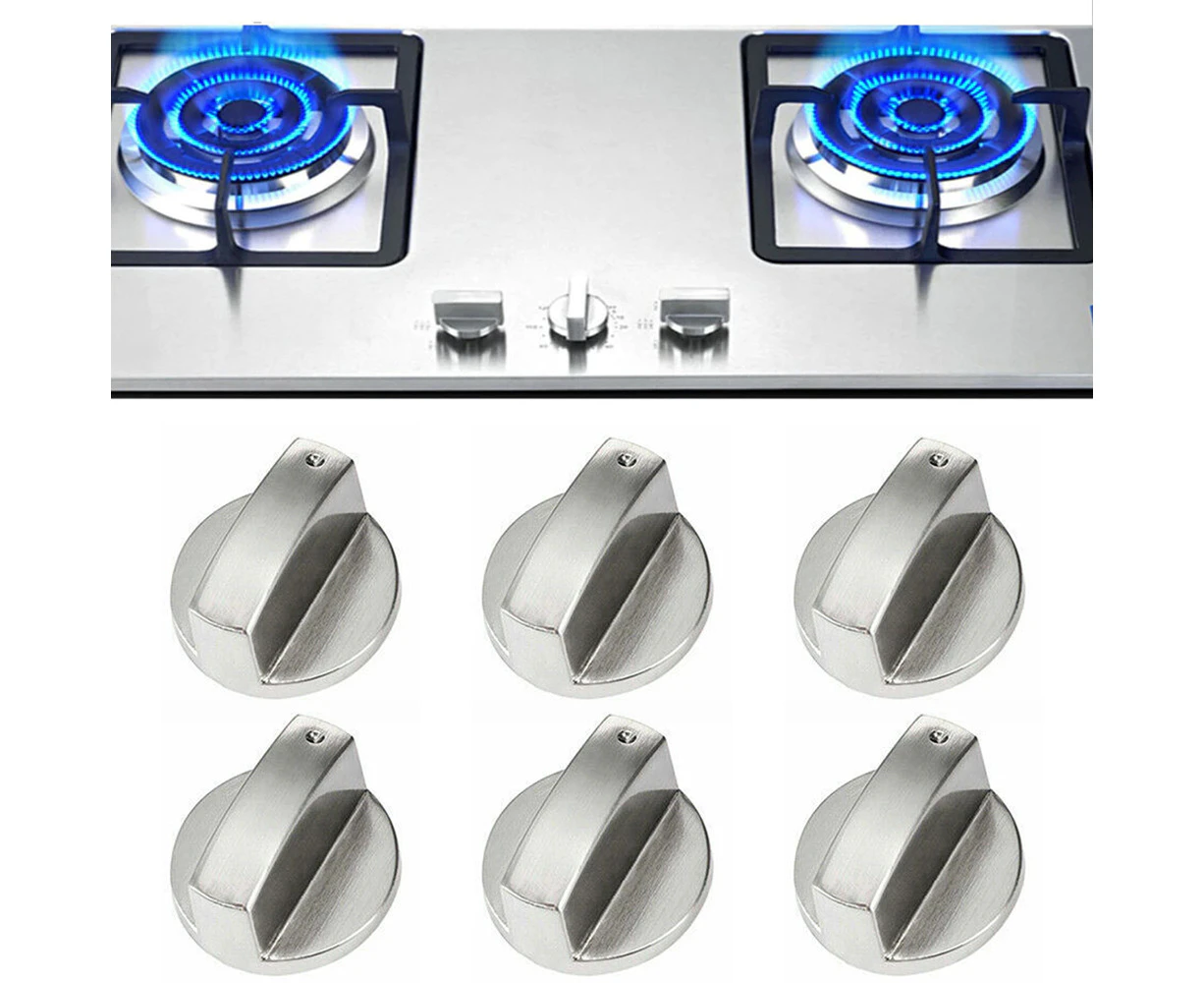 6pcs Gas Stove Knobs Home Kitchen Cooker Oven Cooktop Metal Switch Control