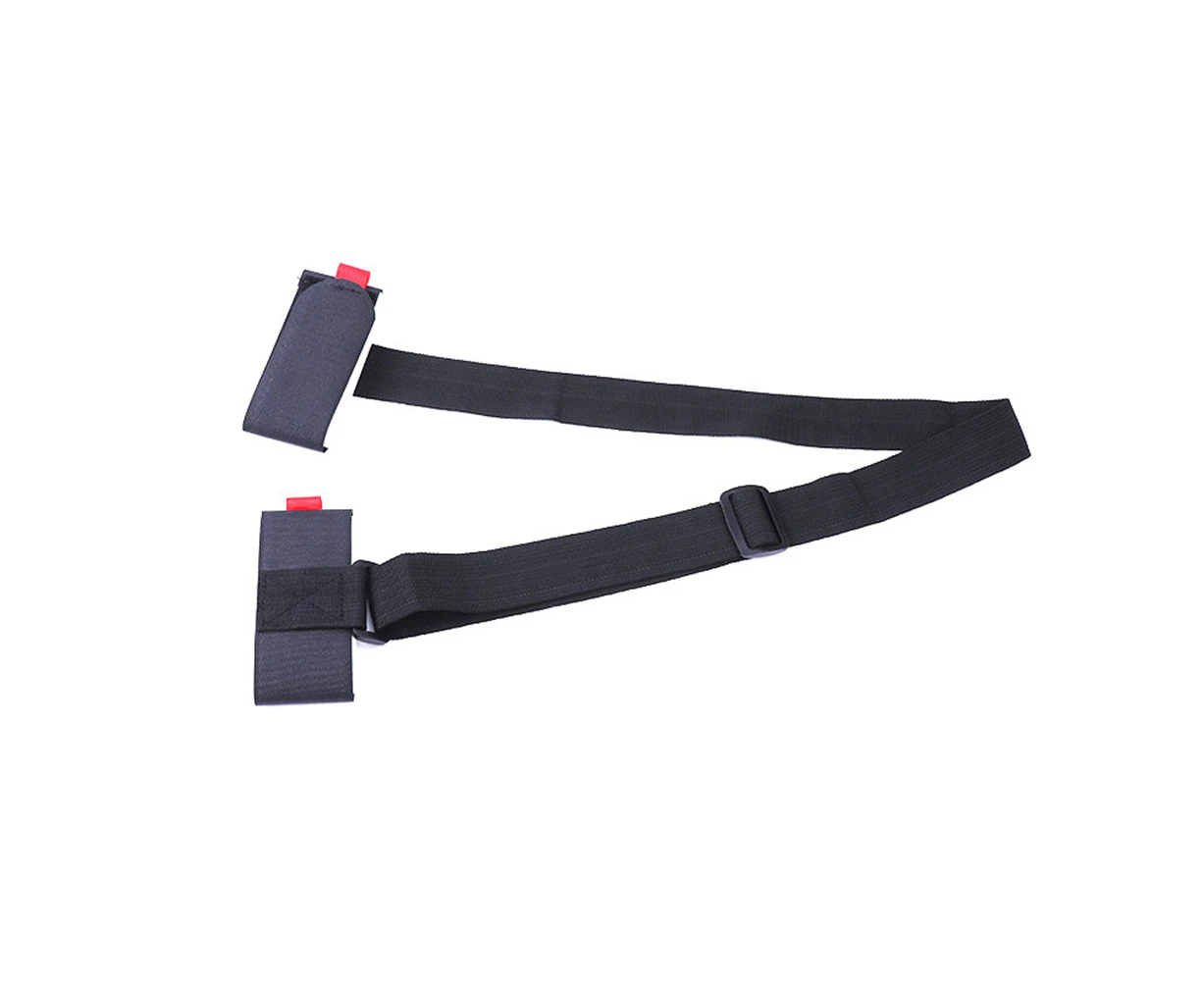 Adjustable Nylon Ski Board Fixed Strap Shoulder Pole Carrier Lash Holder Sling Black