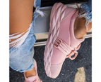 1 Pair Women Shoes Low Heel Slip On All Match Pure Color Sport Shoes for Daily Wear-Pink