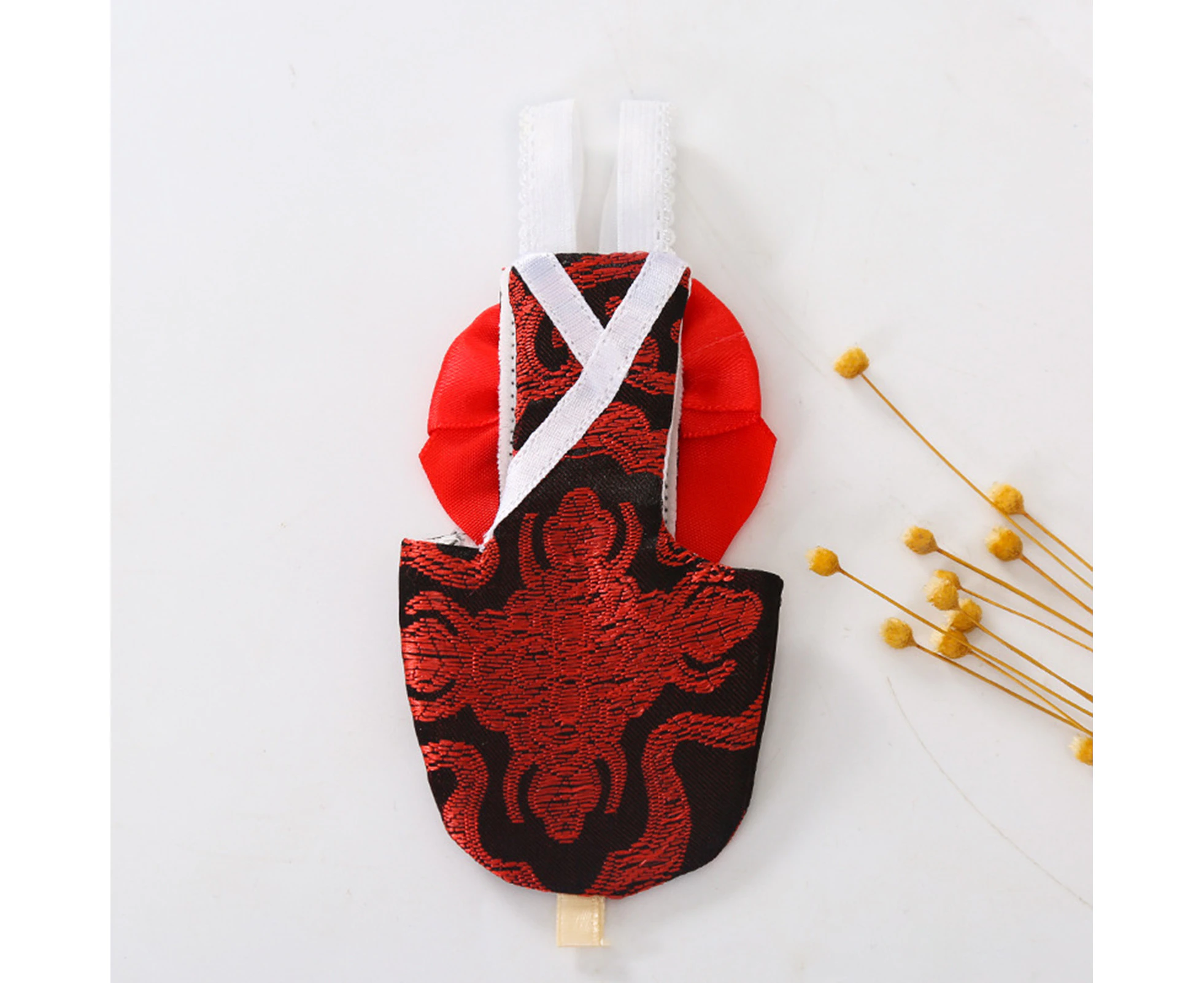 Fashionable Bird Nappy Adjustable Retro Style Pet Bird Bow Tie Hanfu Flight Suit Bird Supplies-Black   Red