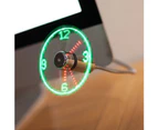 Creative Mini USB Powered LED Clock Real Time Display Summer Cooling Neon Fan