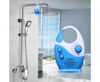 Waterproof Shower Radio, Adjustable Volume Shower AM FM Button Speaker, Bathroom Shower Speaker Wireless Radio-blue