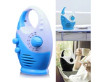 Waterproof Shower Radio, Adjustable Volume Shower AM FM Button Speaker, Bathroom Shower Speaker Wireless Radio-blue