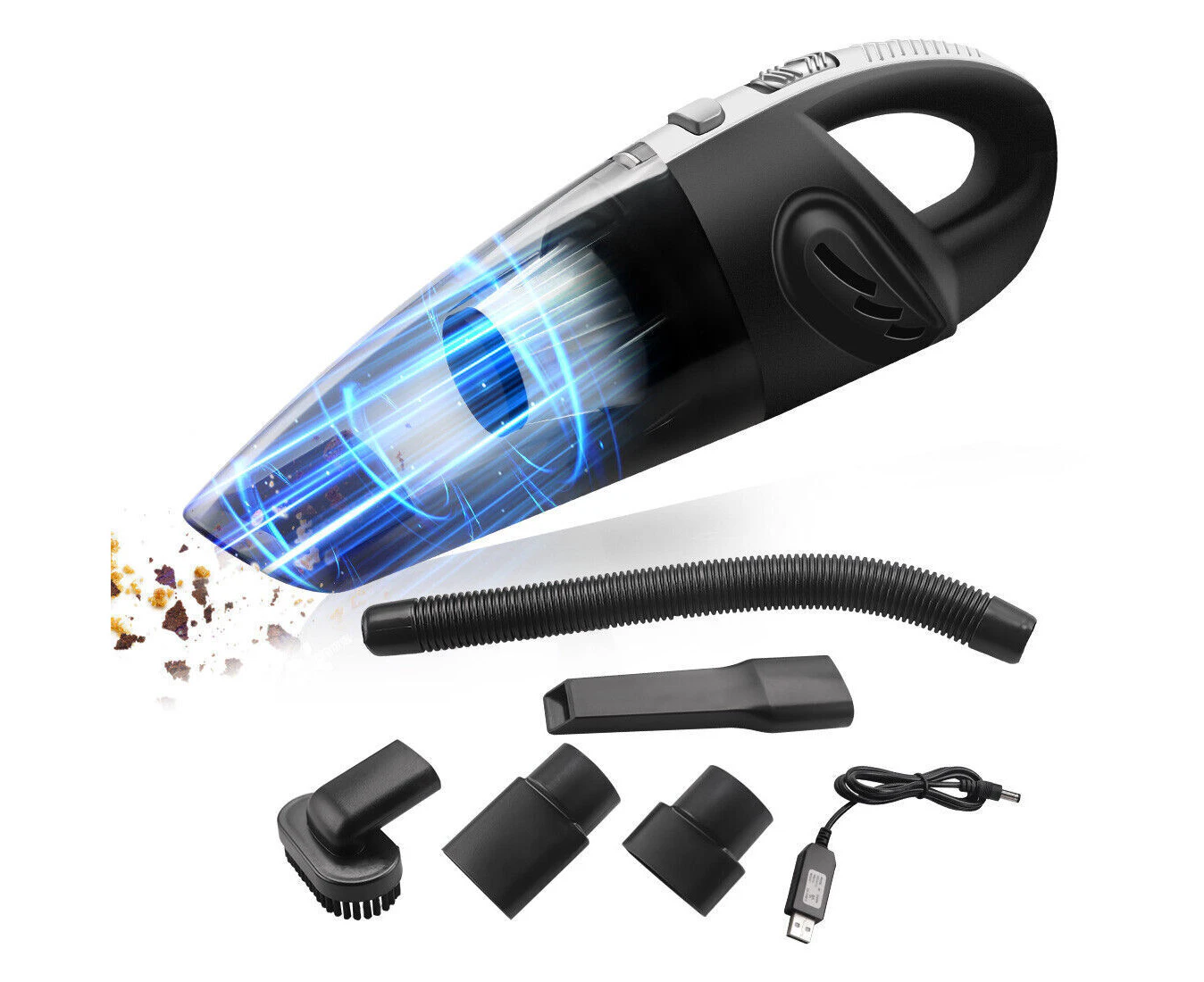 Portable Car Vacuum Cleaner Handheld 12V 120W Cordless Rechargeable