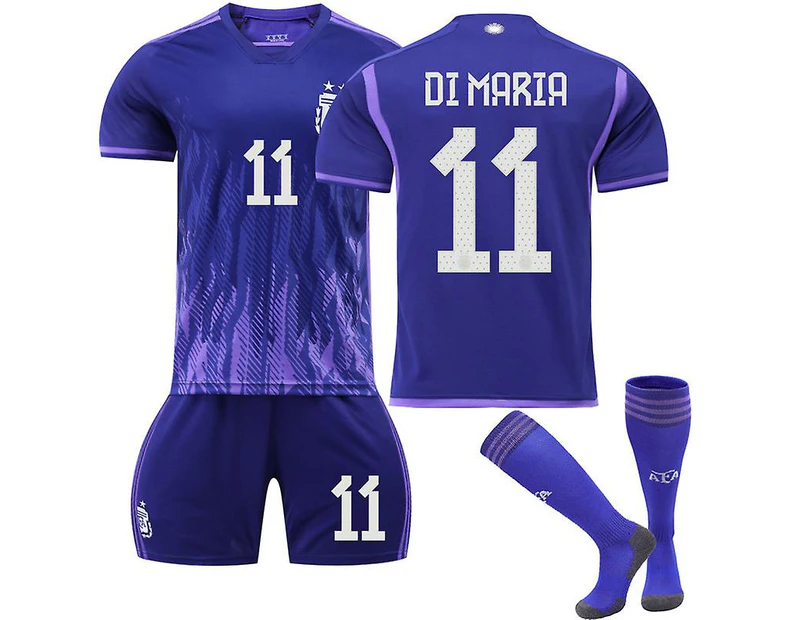 2223 Argentine Di Maria Jersey No. 11 Football T-shirt Set Adult Kids Football Sports Uniform Soccer Jersey