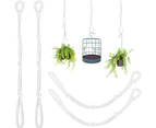 4Pcs Plant Hanger Extender Waterproof Strong Bearing Capacity Space-saving Macrame Handmade Potted Plant Lanyard for Yard-White