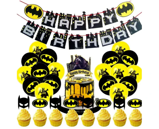 44 PCS Batman Party Set Party Supplies Happy Birthday Decoration