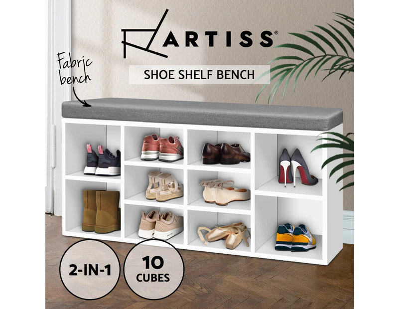 Artiss Shoe Cabinet Bench Shoes Storage Rack Organiser White Shelf Cupboard Box