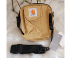 Couple Shoulder Bag Adjustable Strap Small Size Hip Hop Space-saving Unisex Crossbody Bag for Daily Life-Khaki