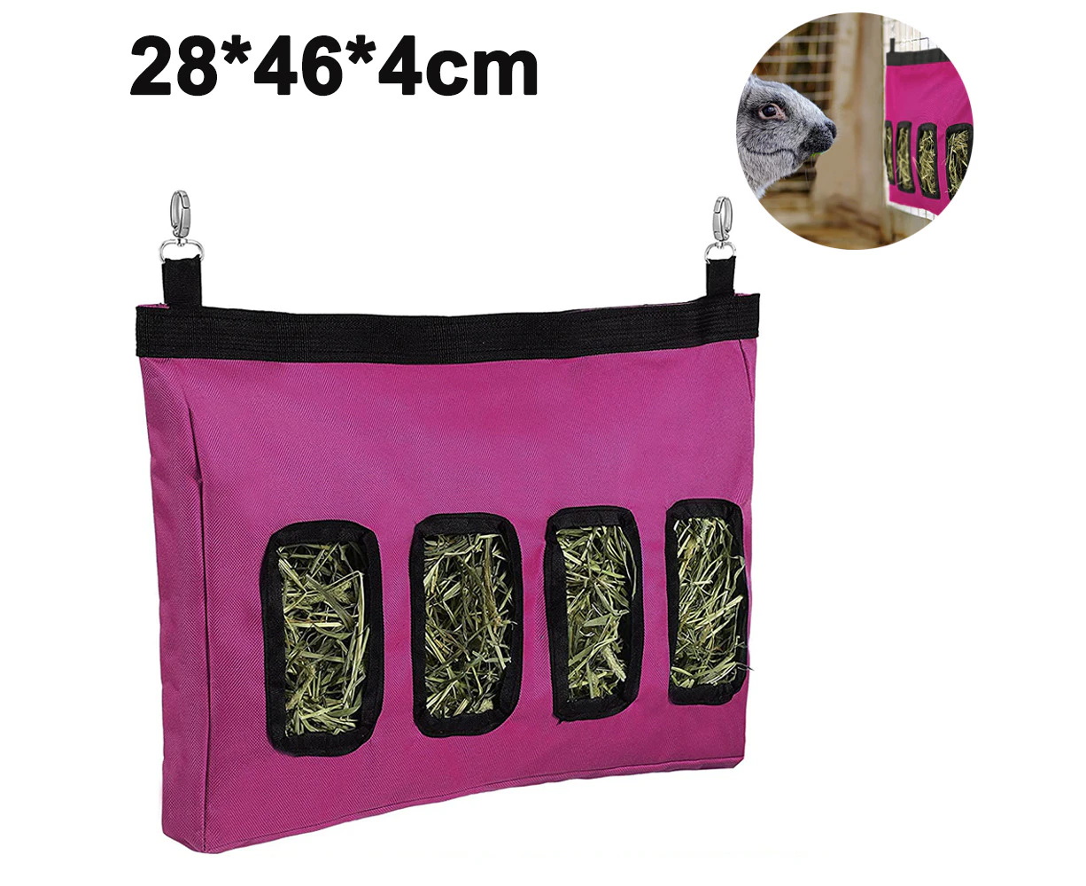 Rabbit Hay Feeder Bag, Guinea Pig Hay Feeder Storage, Rabbit Feeder Hay Feeder for Rabbit Guinea Pig - Red