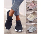 Women Casual Walking Sneakers Lace Up Soft Shoes Mesh Breathable Shoes Trainers-Grey