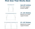 Adjustable curtain rod wall bracket hook, 2-piece set, black
