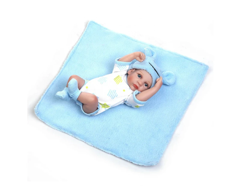 NPK 11'' Mini Reborn Babies Girl boy Full Silicone Vinyl Cute twins bebe Dolls Lifelike Bebes Reborns For Toddler Bathing doll