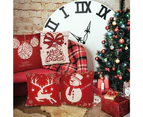 4 pieces 45x45 cm Christmas cushion cover, linen cushion cover, Christmas decorative cushion, Christmas cushion set