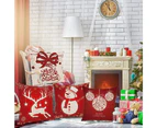 4 pieces 45x45 cm Christmas cushion cover, linen cushion cover, Christmas decorative cushion, Christmas cushion set