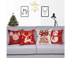 4 pieces 45x45 cm Christmas cushion cover, linen cushion cover, Christmas decorative cushion, Christmas cushion set