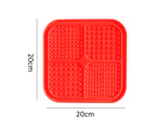 Dog Licking Pad - 2 piece pack, dog food pad with suction cup, for bathing - Square quadrangular red
