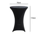 Cocktail Round Spandex Table Cover Four-Way Tight Fitted Stretch Table,Black