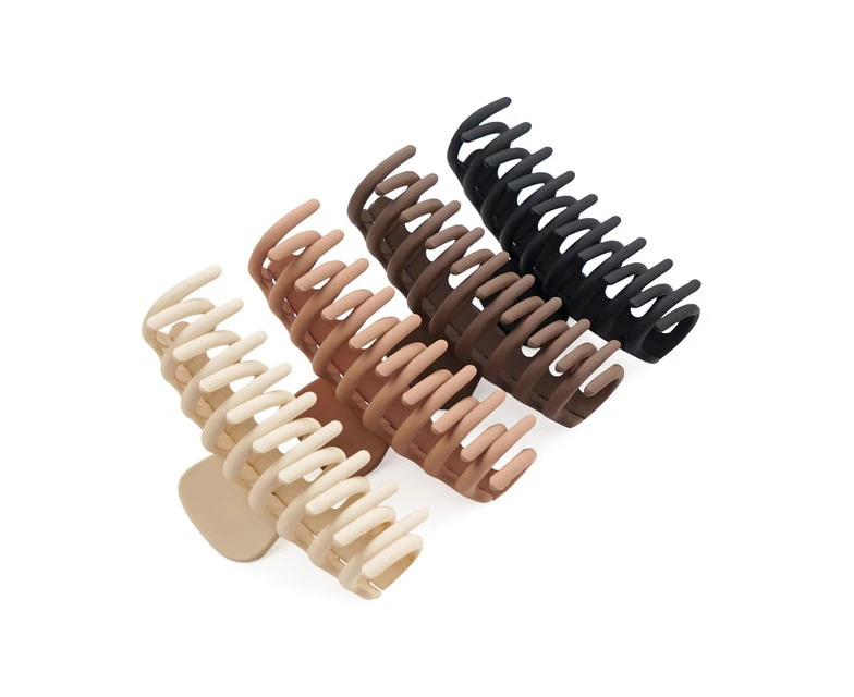 4PCS Hair Claw Clips 4 Inch Nonslip Large Crab Hairpins for Women Thin Hair Accessories Barrette Girls Gifts for Women brown - Brown