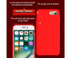 Liquid Silicone Rubber Shell Soft Microfiber Cloth Liner Pad Compatible with Phone 8/Phone 7-big red