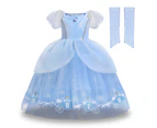 Kids Girls Cinderella Princess Tulle Dress Birthday Paty Ball Gown