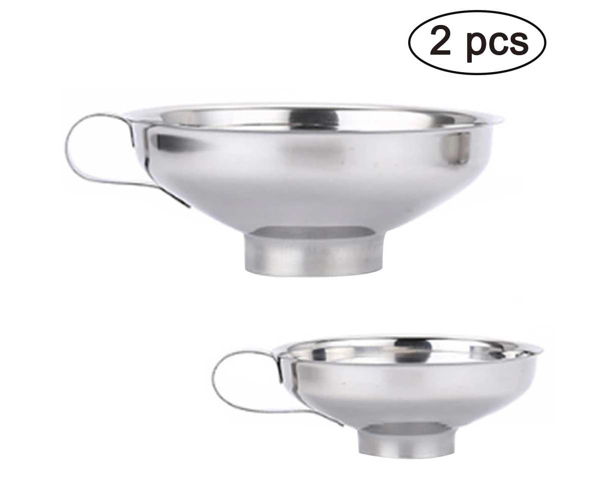 2 Pieces Large + Small Stainless Steel Jam Funnel Kitchen Tools