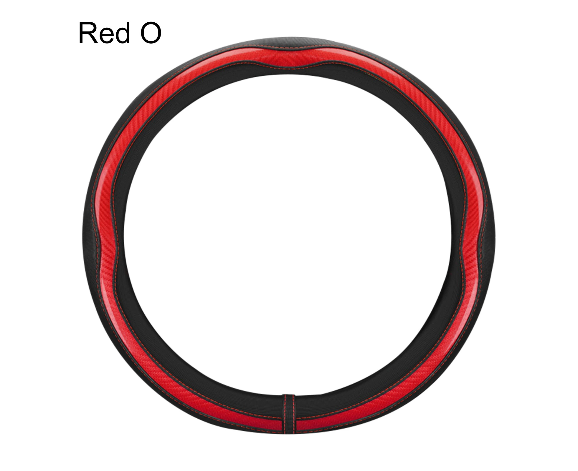 Car Steering Covers Seamless Anti-slip Comfortable Grip Vehicle Black Steering Wheel Cover for SUV-Red Carbon Fiber