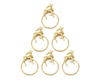 6Pcs/Set Cute Deer Shape Napkin Ring Eye-catching Exquisite Alloy Napkin Holder for Kitchen Golden