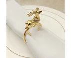 6Pcs/Set Cute Deer Shape Napkin Ring Eye-catching Exquisite Alloy Napkin Holder for Kitchen Golden