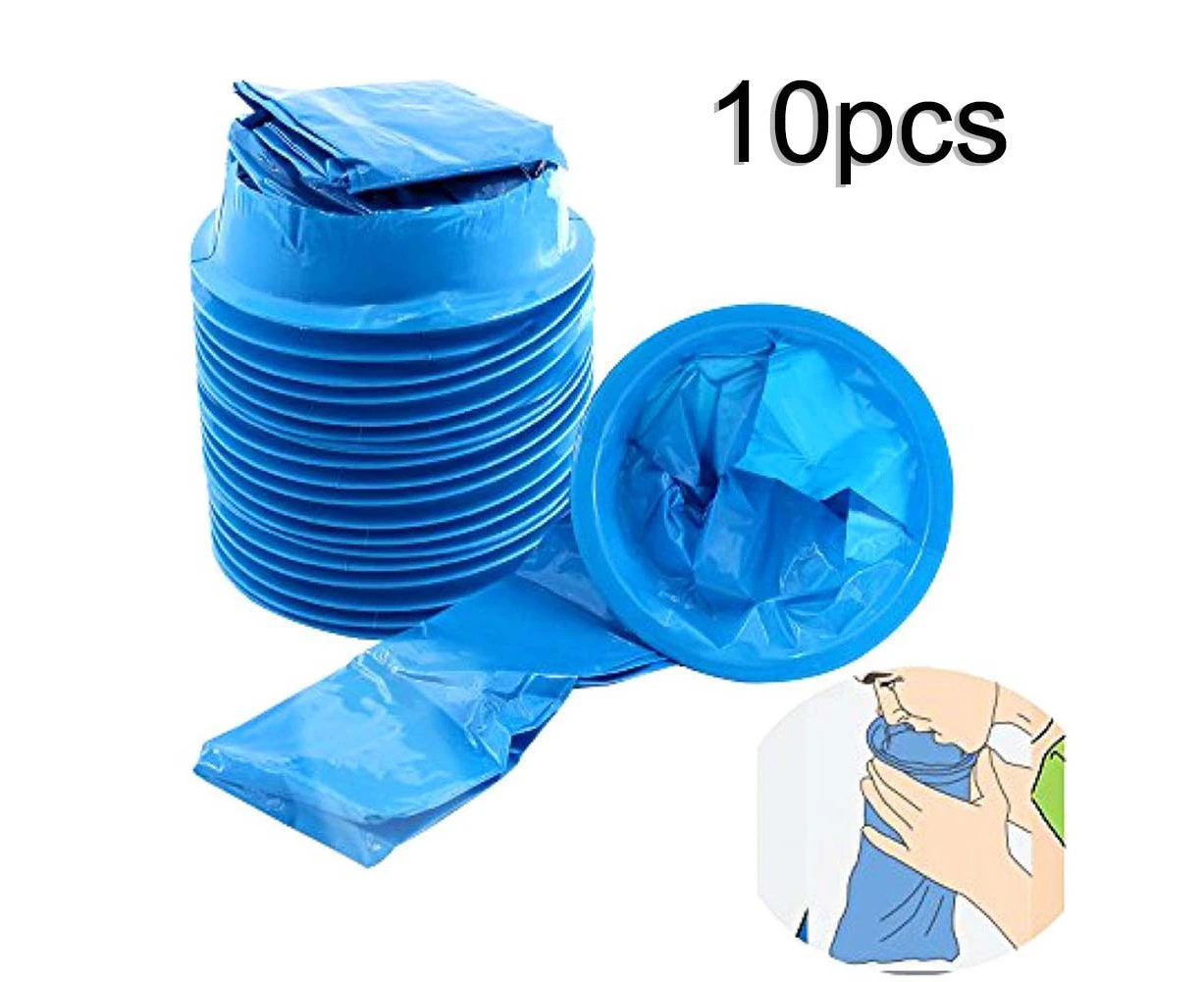 10Pcs 1000ML Disposable Travel Car Airplane Motion Sickness Nausea Vomit Bag-Blue