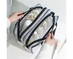 Toiletry Bag Smooth Zipper Dry Wet Separation Double-layer Women Large Portable Travel Wash Bag for Outdoor -Black L
