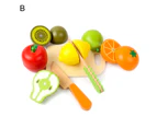 1 Set Kitchen Toy Portable Interesting Creative Smooth Surface Colorful Realistic Safe Pretend Play House Wooden Cut Vegetable Toy Birthday Gift - B