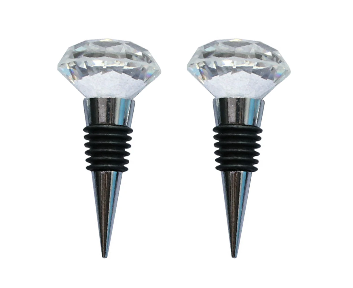 Decorative Crystal Wine and Beverage Bottle Stopper for Wine,Made of Zinc Alloy and Glass,Reusable Plug