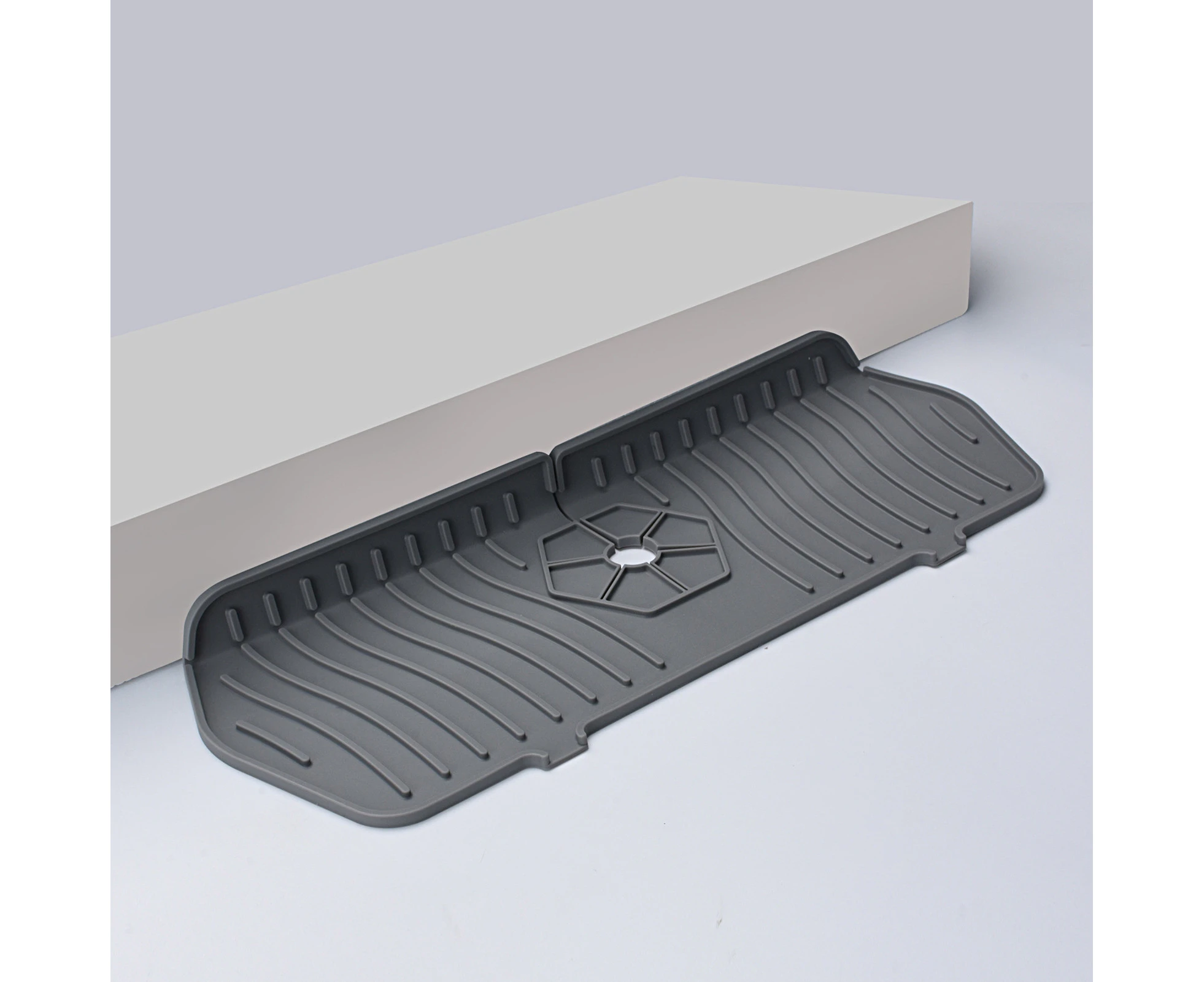 Faucet Drain Pad Food Grade Waterproof Silicone Faucet Splash Water Drainer Sink Protective Mat Kitchen Supplies  Grey