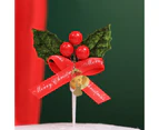 10Pcs Cake Topper with Stick Xmas Themed Plastic Easy to Use Cake Insert Cards Decoration Supplies 10