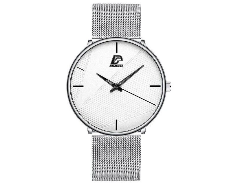 Watches for Mens 2022 Minimalist Men's Fashion Ultra-thin Black Watch Simple Men Business Quartz Wristwatch relogio masculino - Mesh Silver White